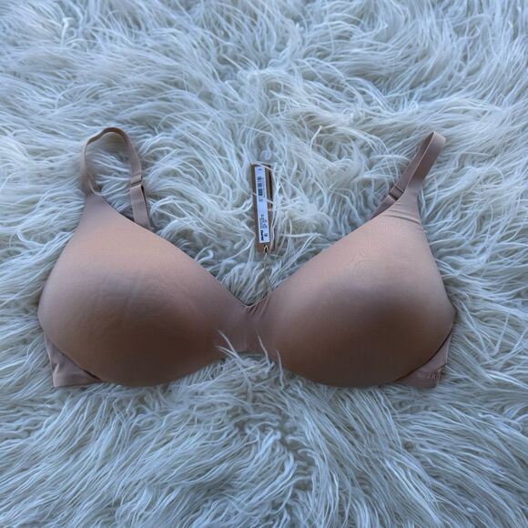 Skims Wireless Form Pushup Plunge Bra Clay Size 40D - Picture 3 of 9